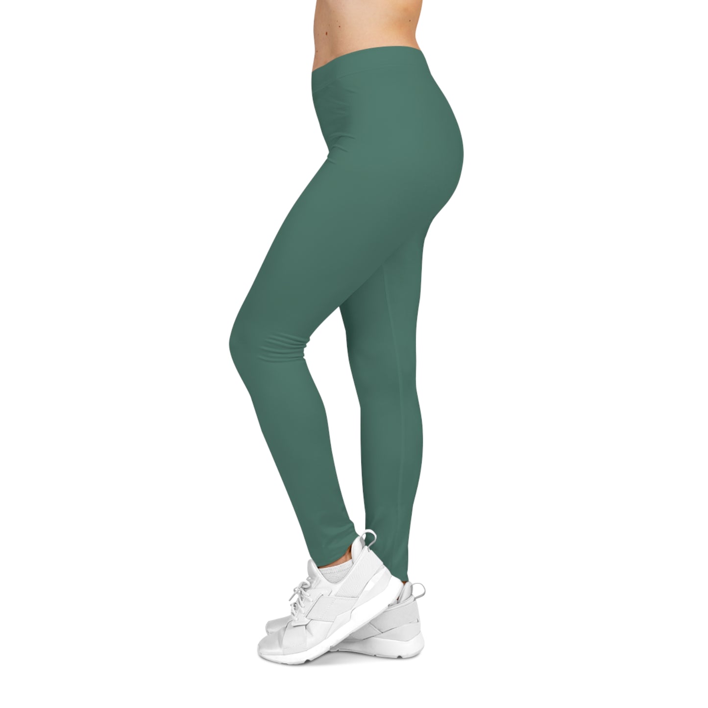 Deep Teal Color Women's Poly-Span Casual Leggings XS-2XL