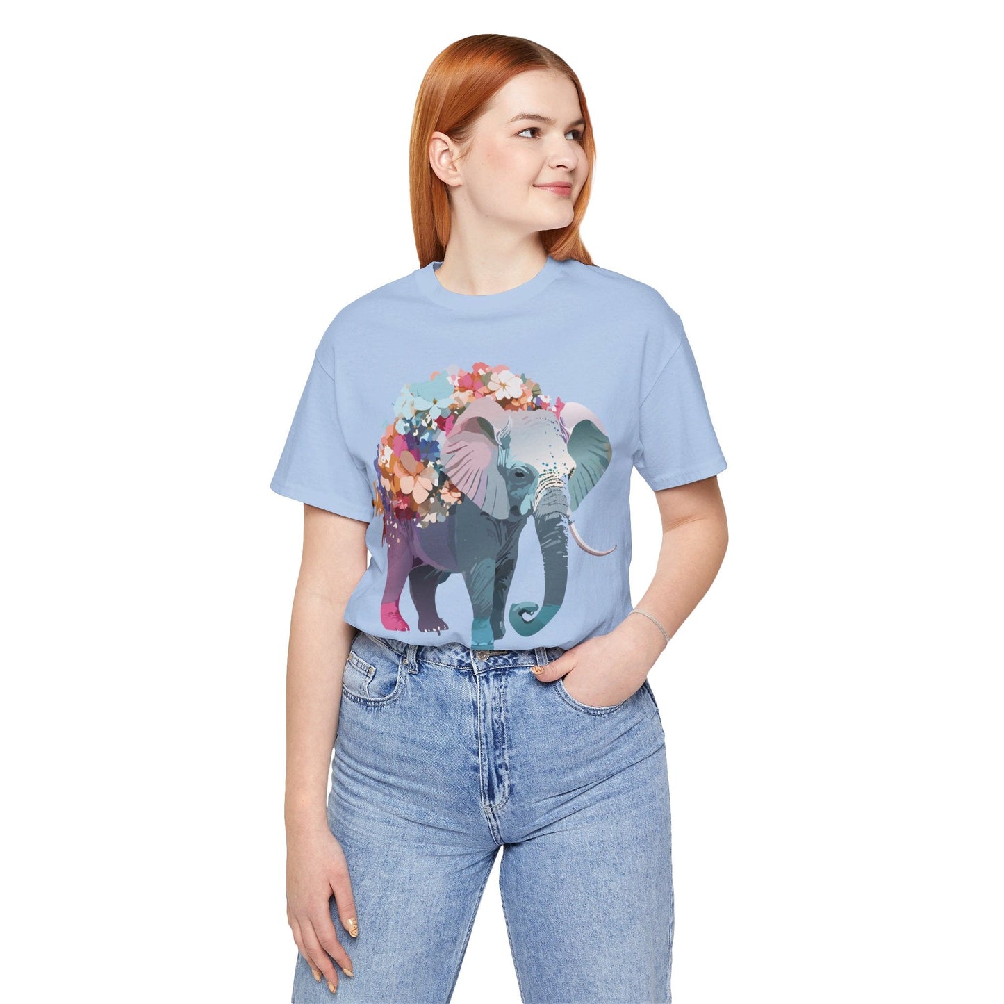 Adelpha Elephant Graphic Tee Unisex Short Sleeve Vintage Inspired Art Design Collection