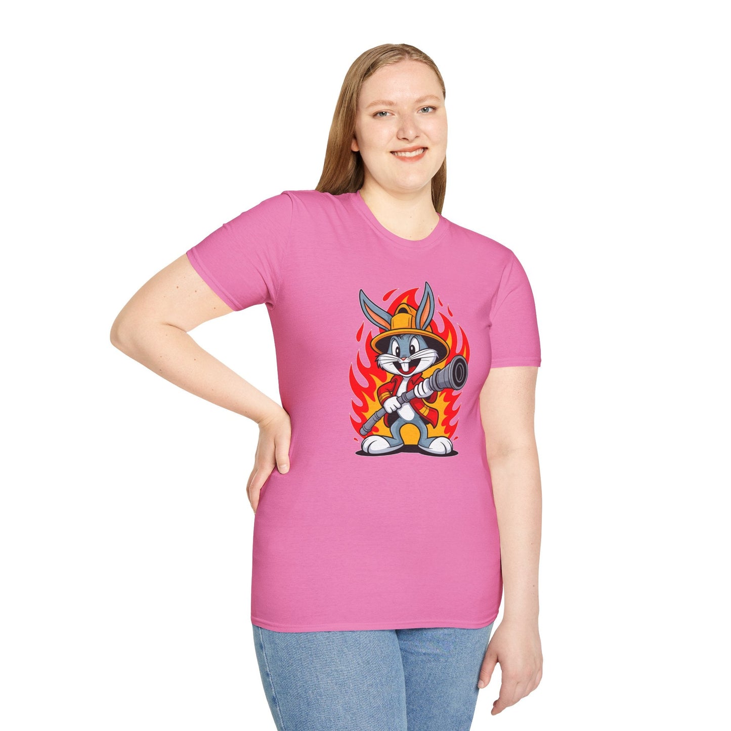 Bugs Bunny T Shirt Unisex Cartoon Graphic Tee 100 Percent Ring Spun Cotton Softstyle