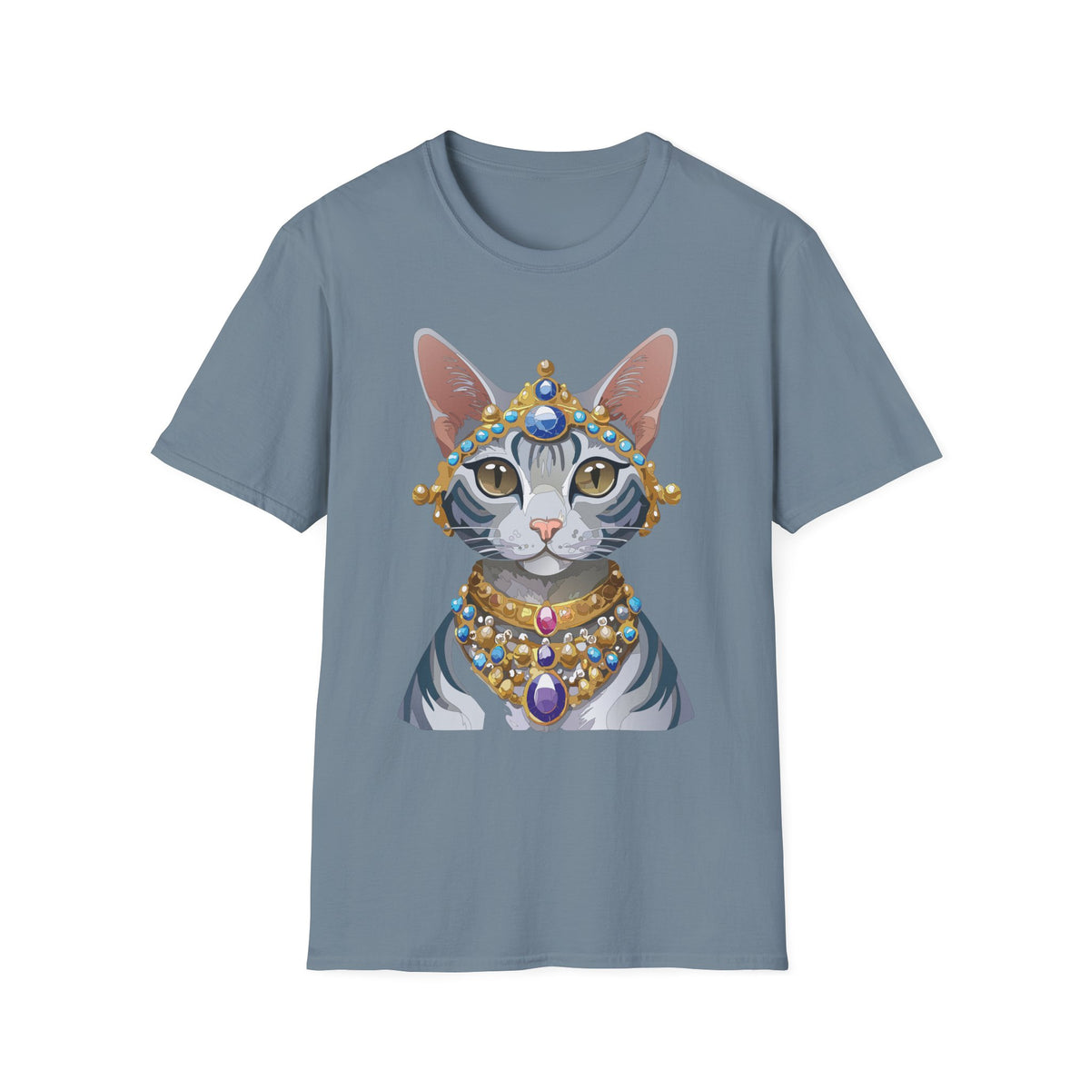 Regal Jewel-Studded Cat Tee | Cat T-Shirt