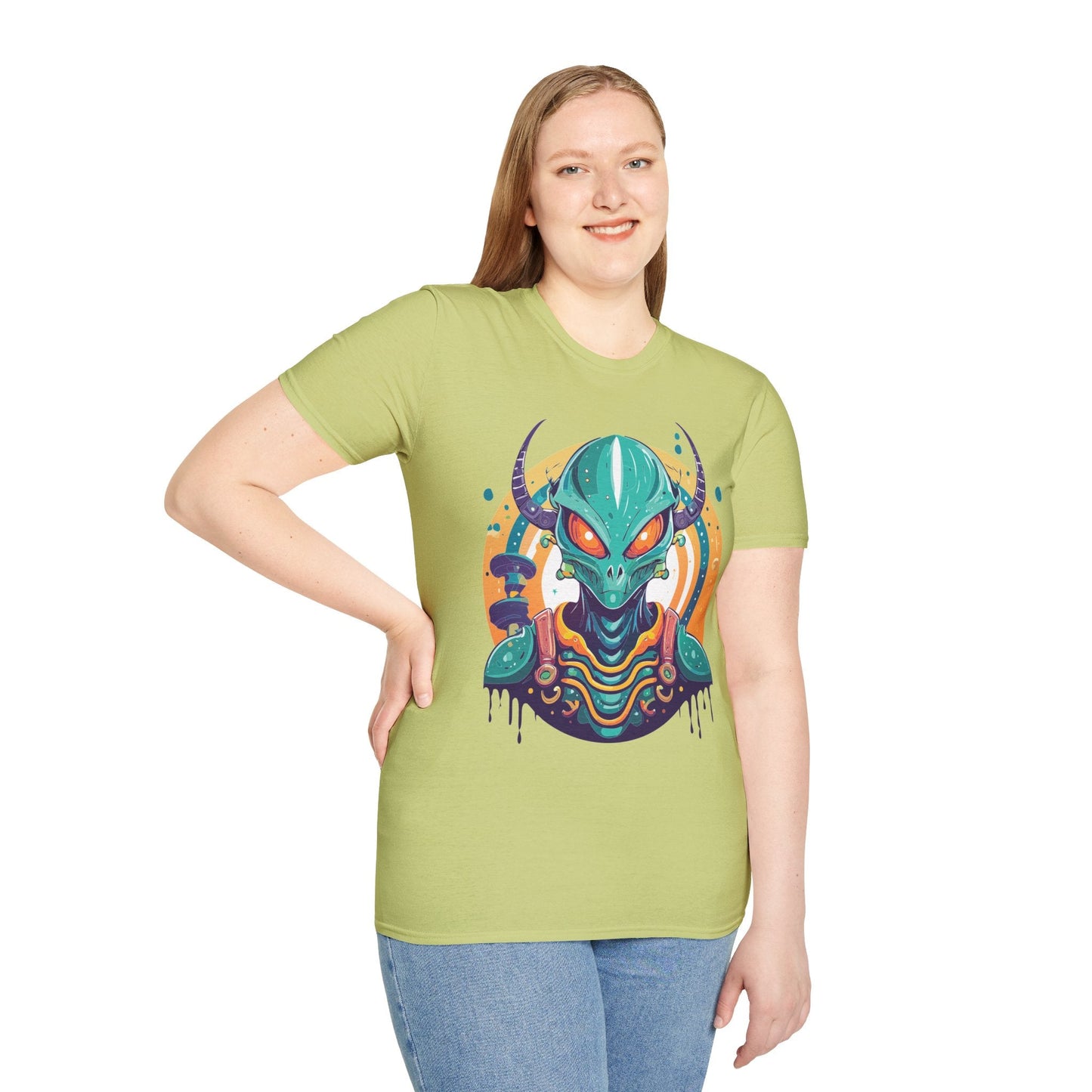 Alien T Shirt Cosmos Shirt Unisex Softstyle Tee 100 Percent Ring Spun Cotton Short Sleeve