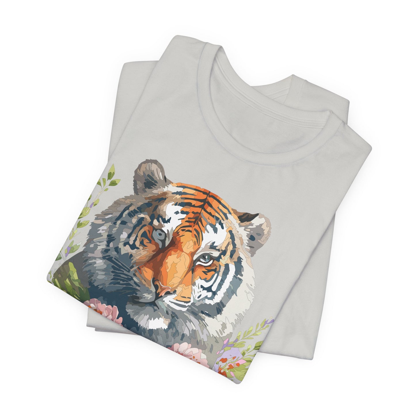Floral Tiger Shirt, Animal Shirt, Tiger Tee, Unisex Tee, Floral T-shirt, T-Shirt with Animal