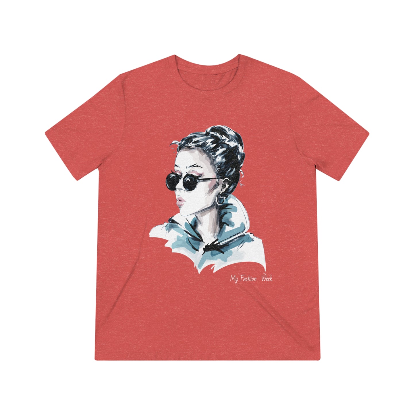 T-shirt tri-mélange avec motif artistique