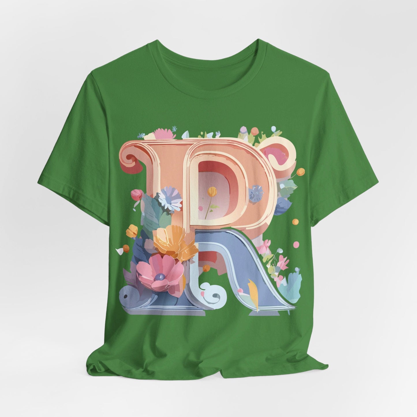 Letter R Shirt Unisex Graphic Tee Premium Cotton Vintage Inspired Art By Adelpha Short Sleeve