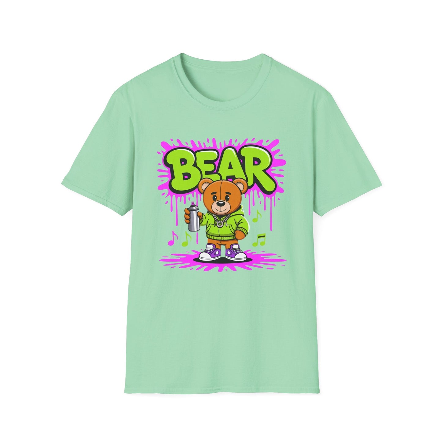 Unisex Cartoon T Shirt With Funny Animals Print Gildan Softstyle 64000 Tee Comfortable Everyday Wear