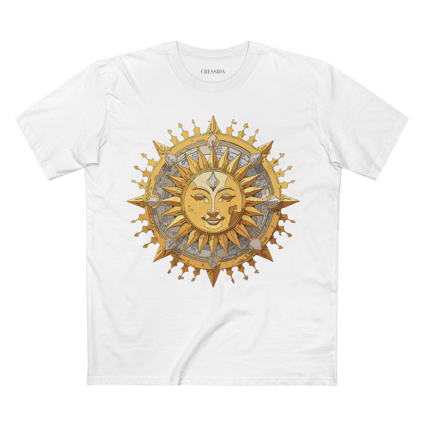 Gold Sun Graphic Unisex 100 Cotton T-Shirt with Golden Art Design 15