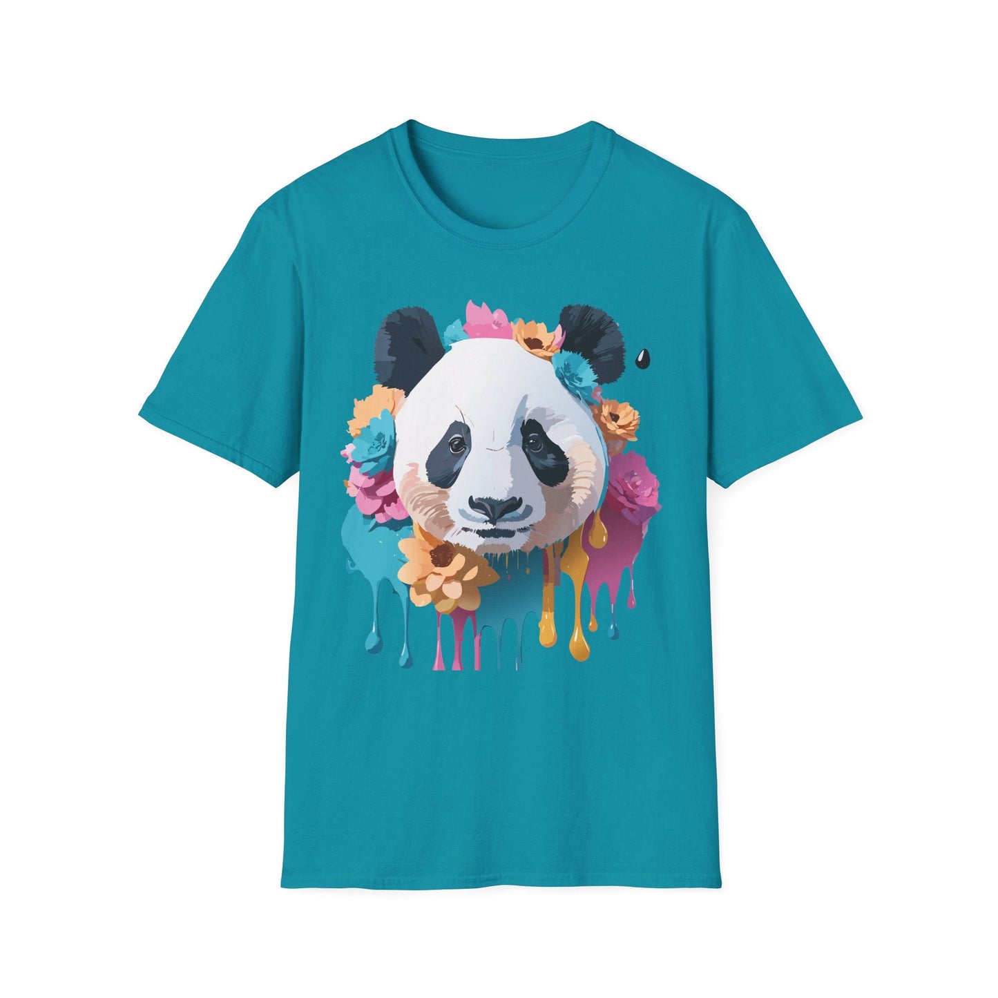 Unisex Panda Shirt Softstyle Cotton Tee For Everyday Wear With Cute Animal Print