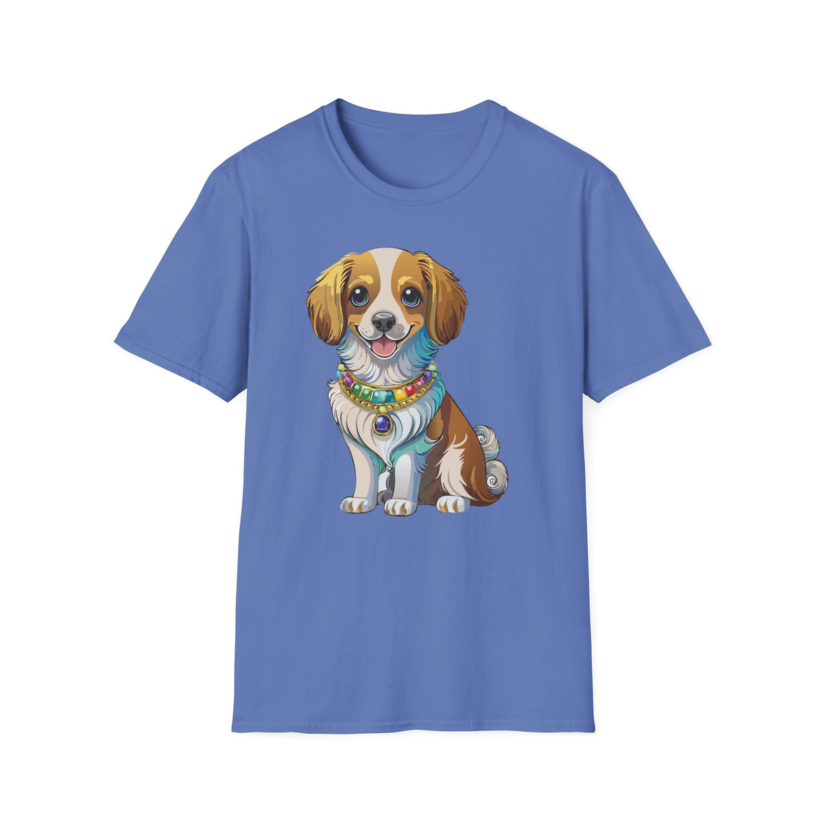 Smiling Brown White Dog Portrait T-Shirt | Cute Puppy Illustration