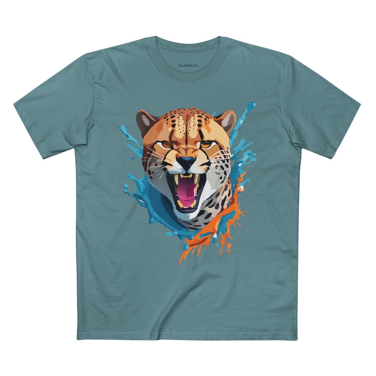 Cheetah Graphic Unisex 100 Cotton Staple Tee with Animal Design Artwork 26
