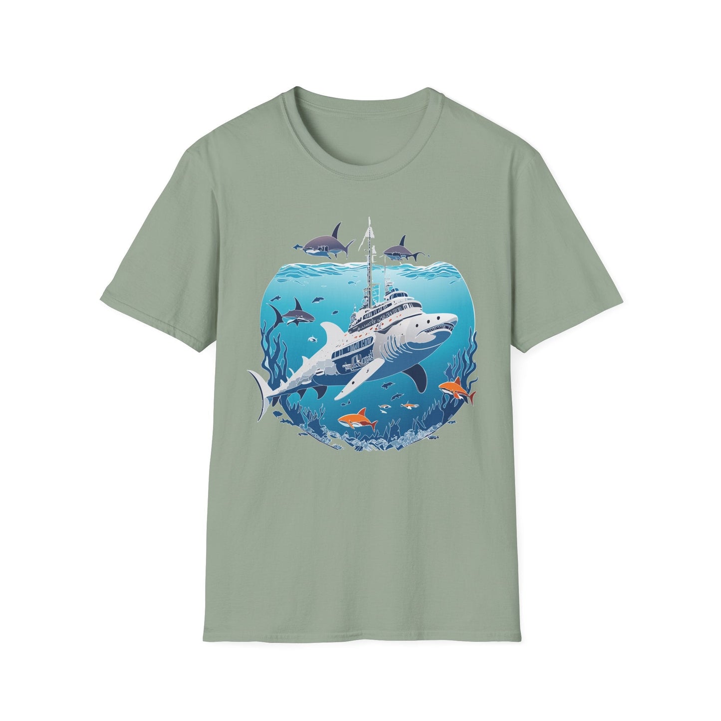 Ocean Tee Shirt Unisex Softstyle 64000 Ring Spun Cotton Art Design Tee For Everyday Comfort