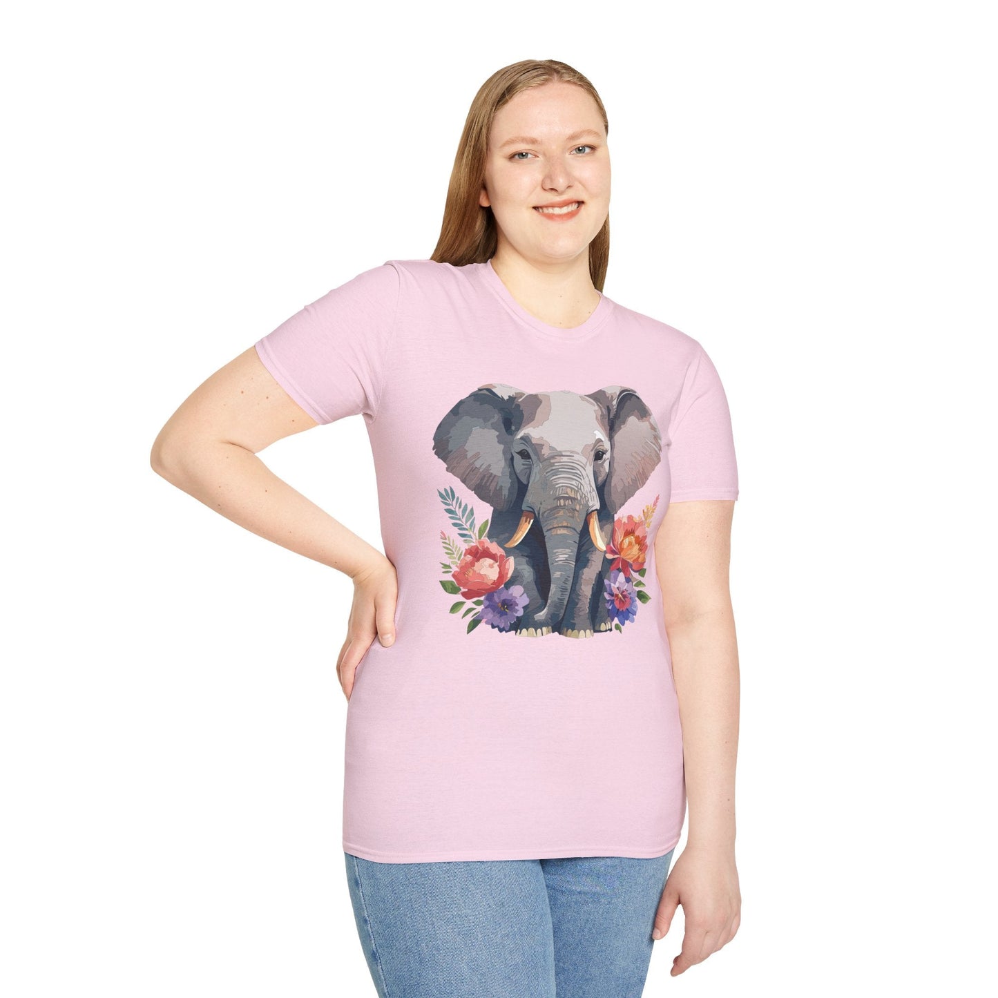 Elephant T Shirt Unisex Gildan Softstyle 64000 100 Percent Ring Spun Cotton Casual Tee