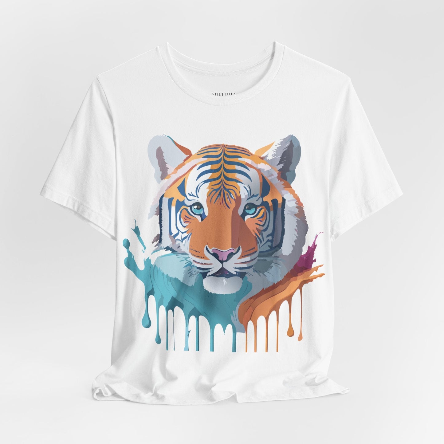 Tiger Graphic Tee Unisex Short Sleeve Shirt With Vintage Inspired Adelpha Artwork
