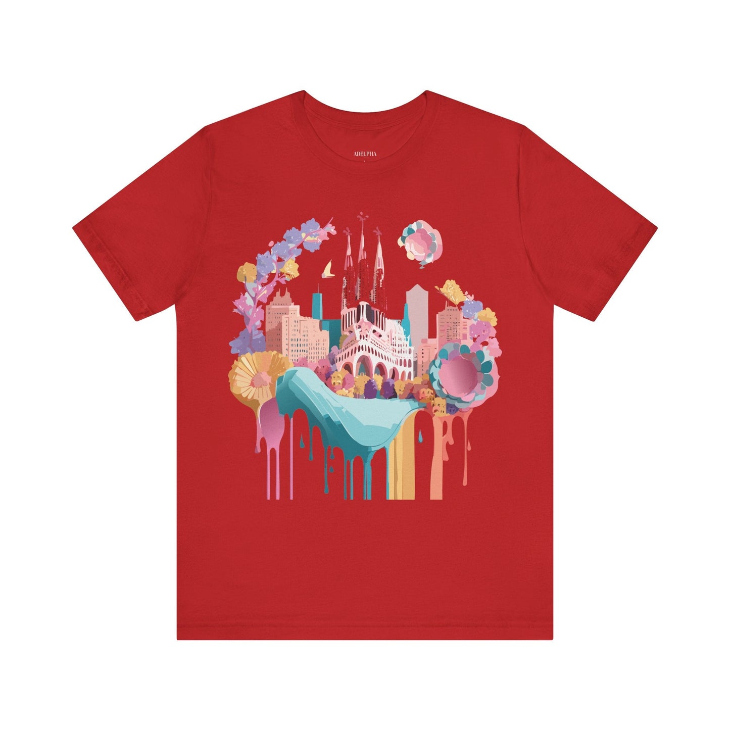 Tourist Shirt Barcelona Graphic Tee Unisex Vintage Style Adelpha Artwork Art Design Tee