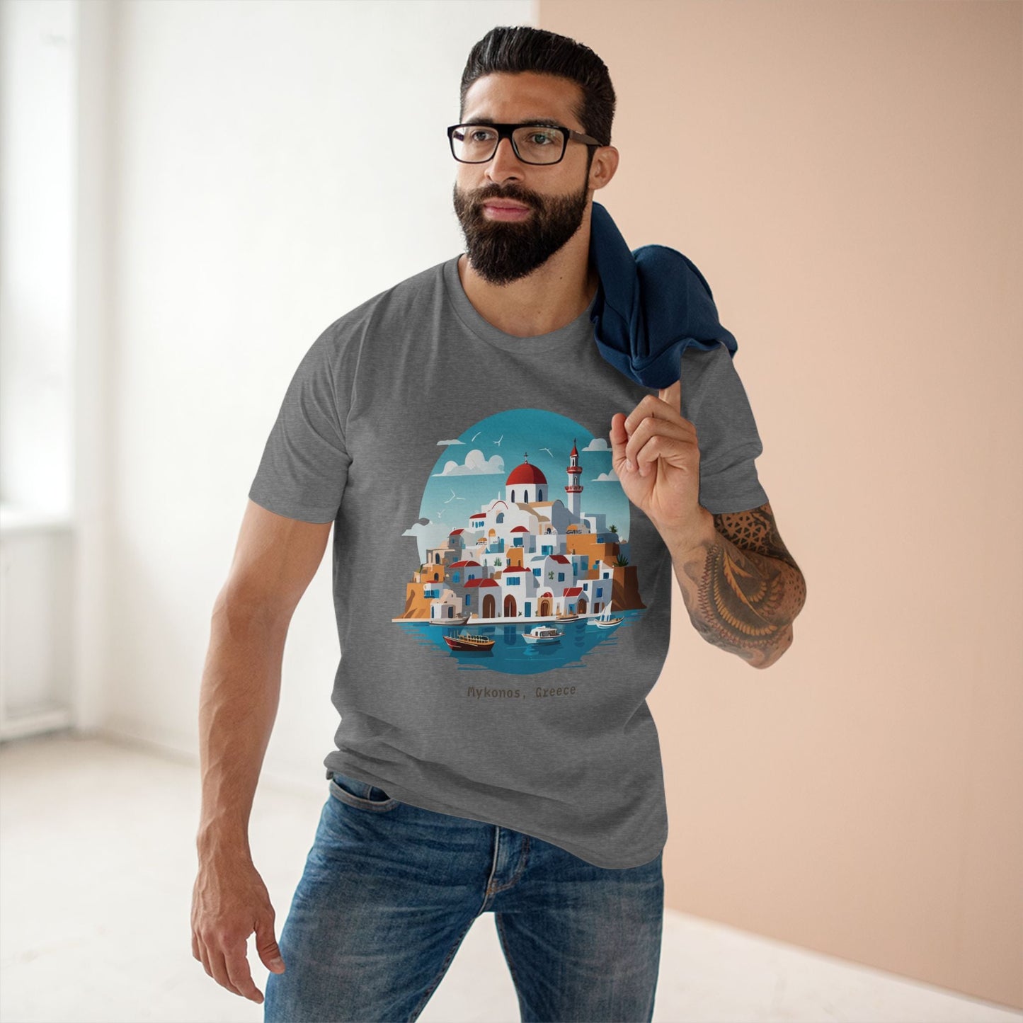Greece Travel Shirt Unisex Premium Cotton Tee With Original Art Design Retro2Nova TT41