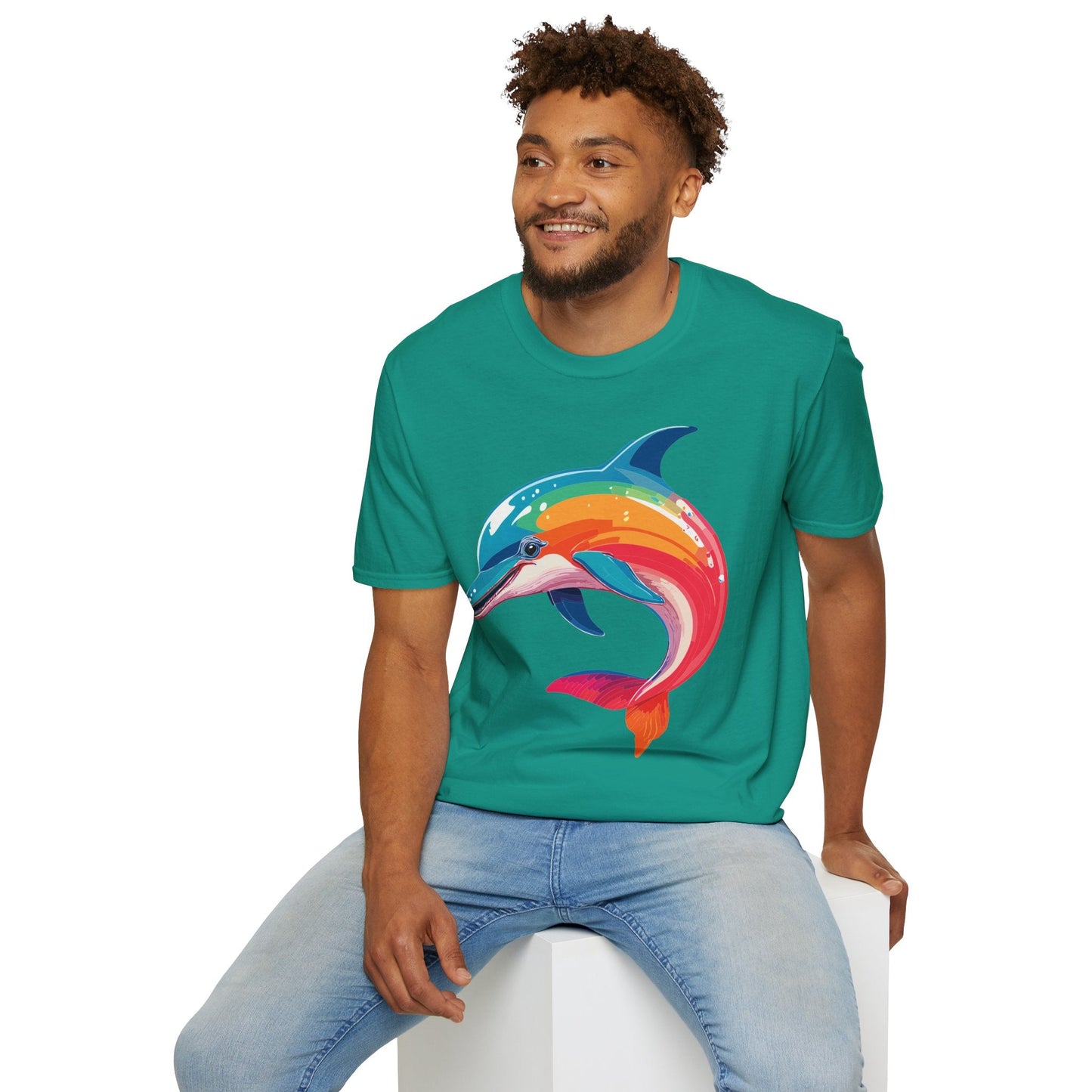 Dolphin Shirt For Unisex 100 Percent Ring Spun Cotton Gildan Softstyle 64000 Short Sleeve Tee