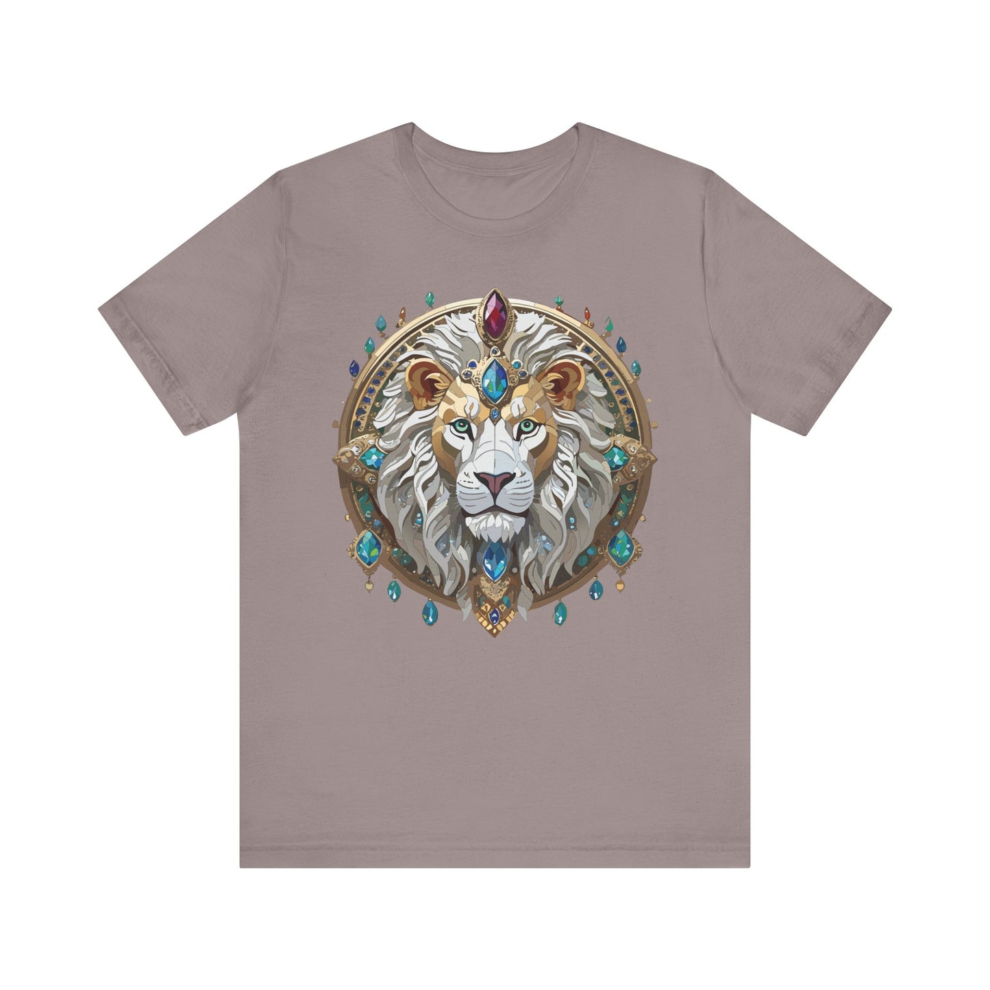 Unisex Lion Graphic Tee, Animal Shirt, Tee Shirt with Lion, Medallion T-Shirt, Animal Medallion Tees