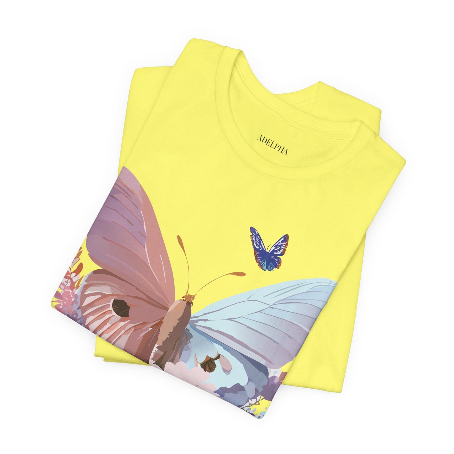 Butterfly Graphic Unisex 100 Cotton Lightweight Vintage Floral Design Jersey Tee 69