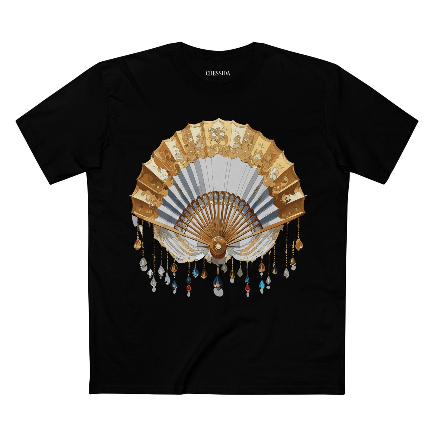 Antique Fan Graphic Design T-Shirt Unisex 100 Cotton Floral Carnival Artwork Tee 13