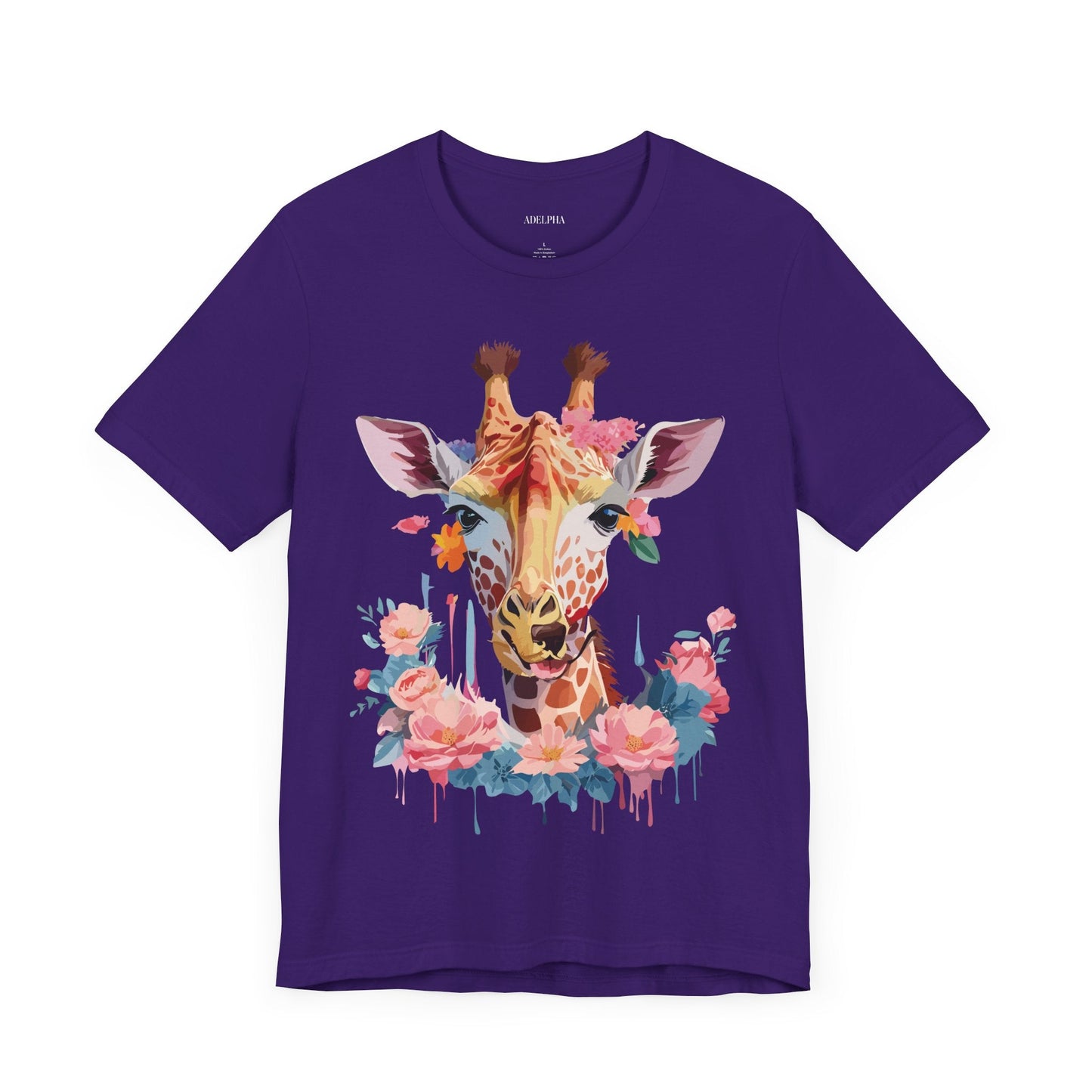 Adelpha Giraffe Graphic Tee Unisex Short Sleeve Art Design Shirt Vintage Inspired Artwork