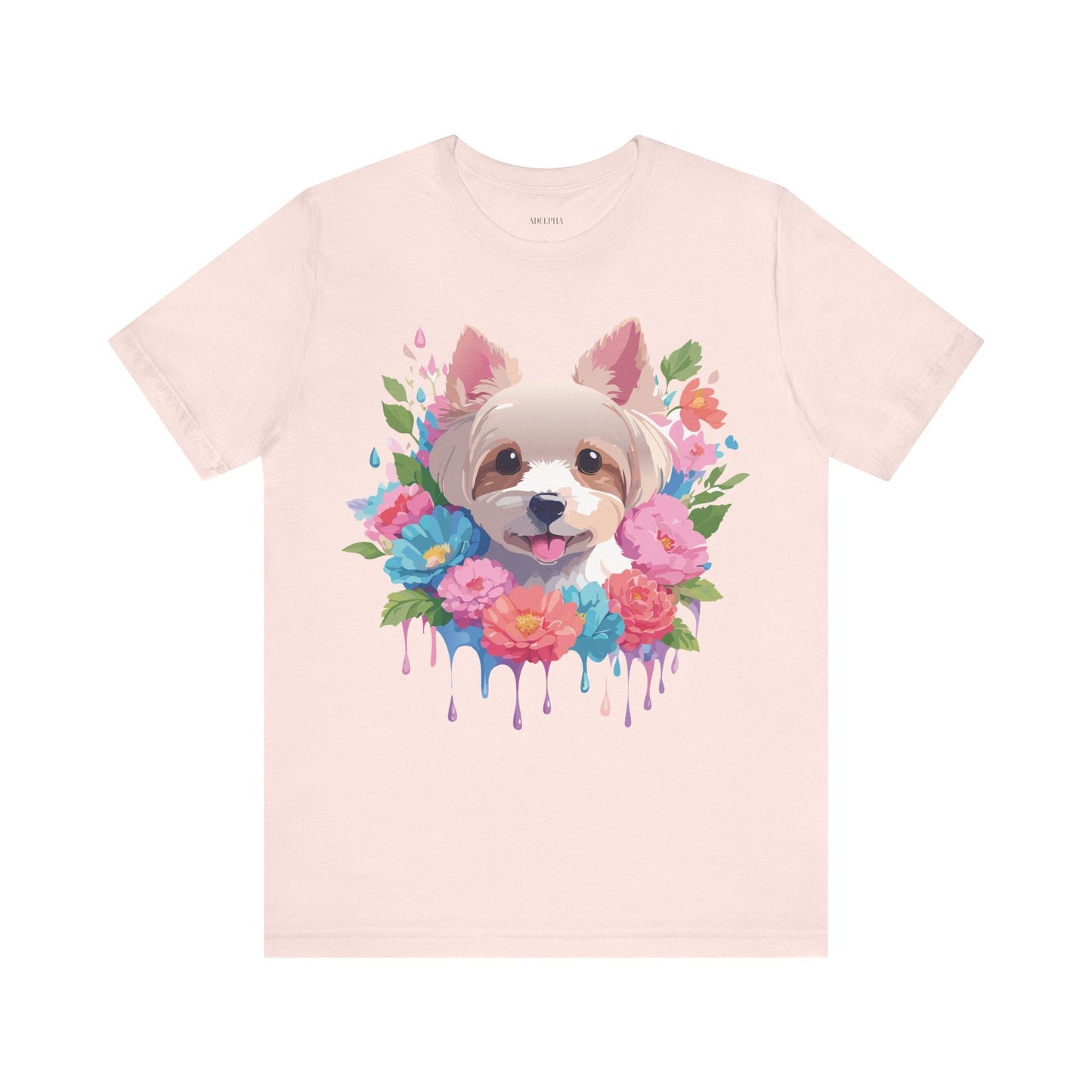 Unisex Graphic T Shirt With Original Adelpha Artwork Vintage Inspired Dog Design