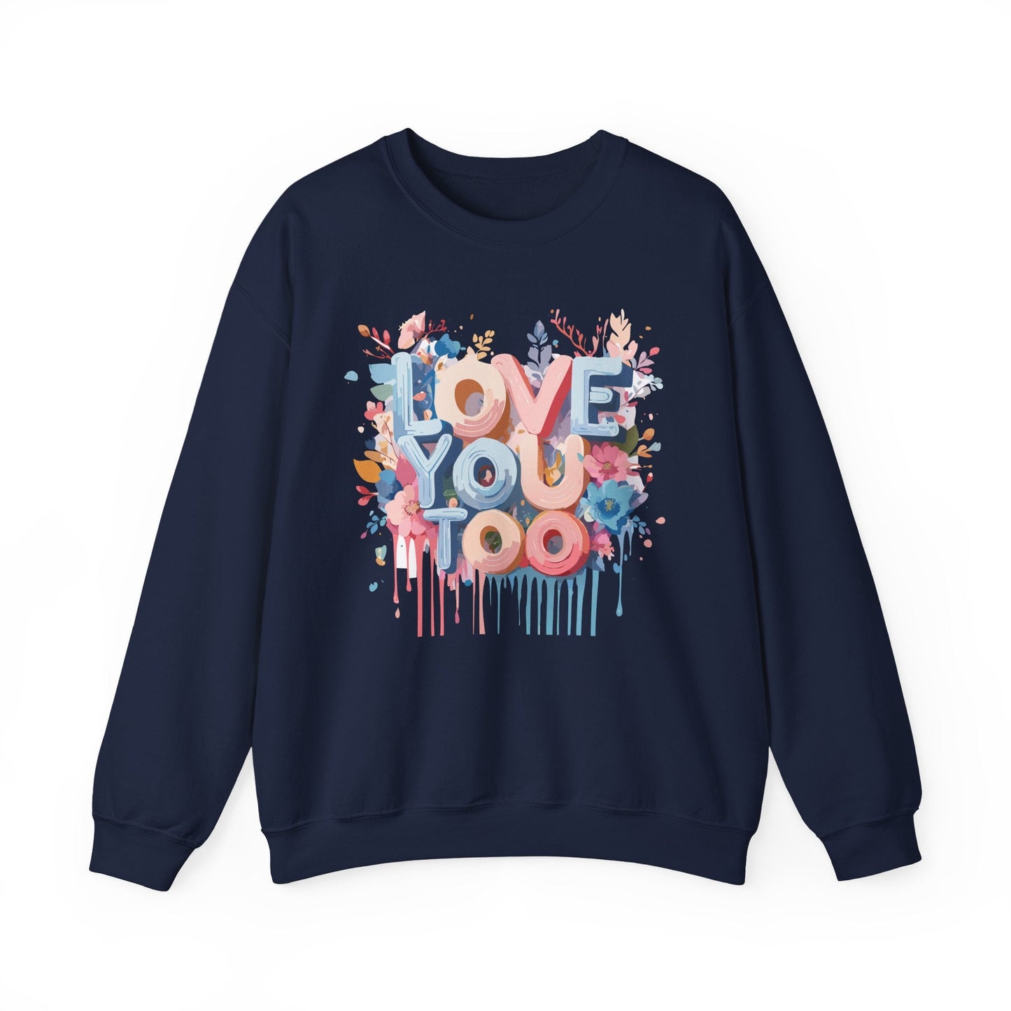Floral Love Sweatshirt Unisex Valentine Day Crewneck 50 50 Cotton Polyester Cozy Warm Heavy Blend