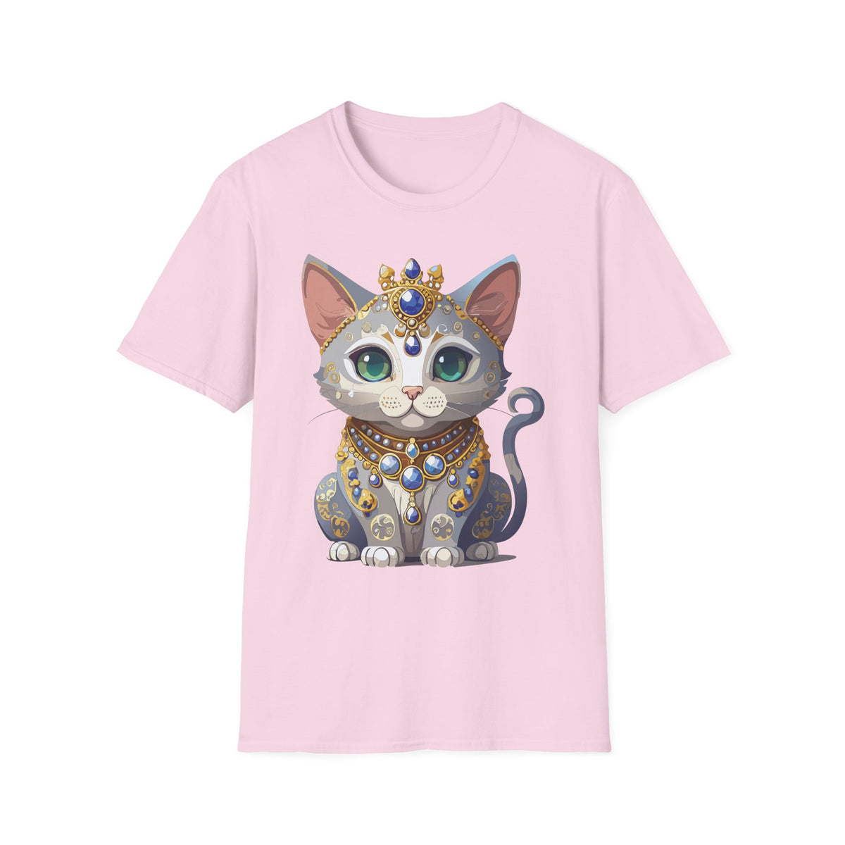 Jeweled Royal Cat T-Shirt | Gemstone Crown Kitty