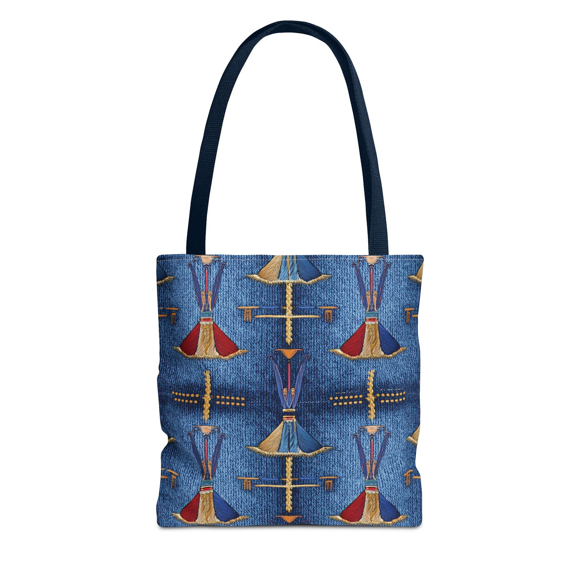 Denim Fabric Imitation Print Unisex Canvas Bag Poly Spun 3 Sizes Tote Bag 188
