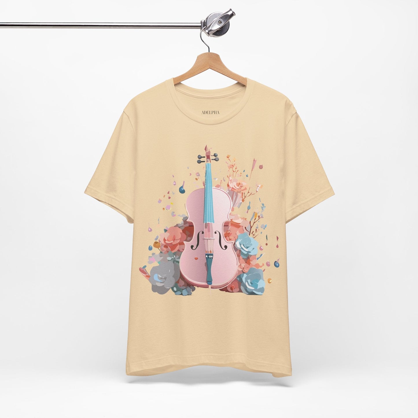 Music Graphic Unisex 100 Cotton Vintage Art with Musical Elements Tee 12