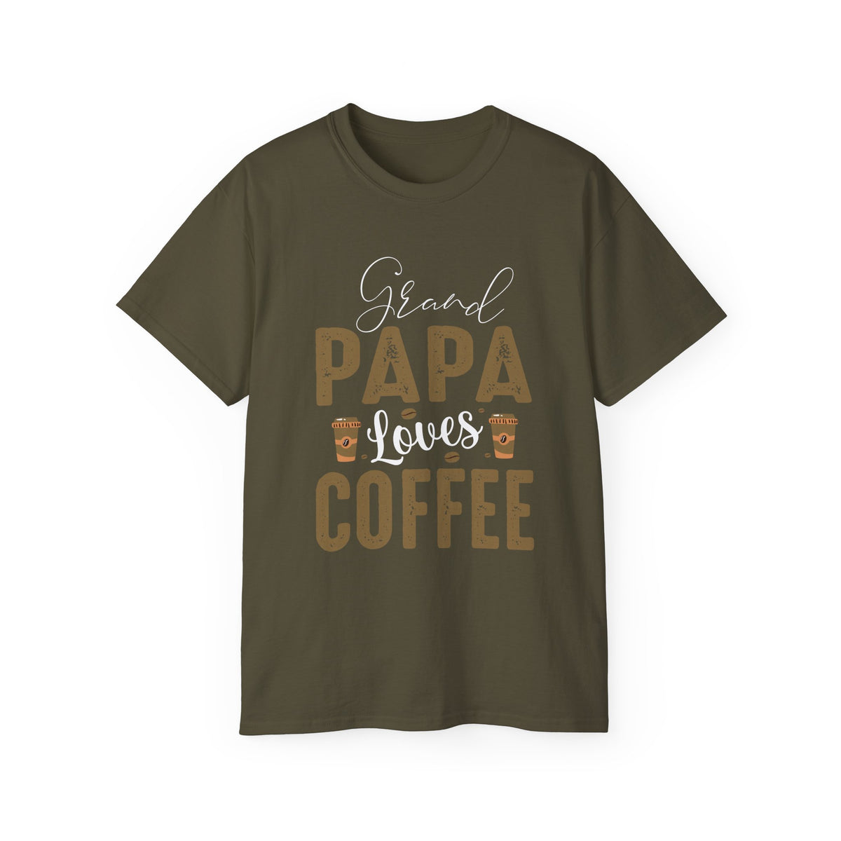 Grand Papa Loves Coffee T-Shirt | Papa Coffee Tee
