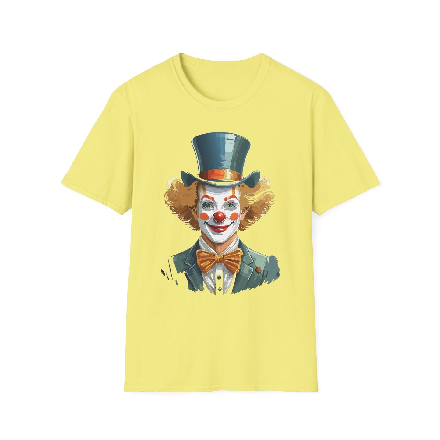Funny Clown Shirt Unisex T Shirt Circus Style Tee With Scary Man Artwork Gildan 64000