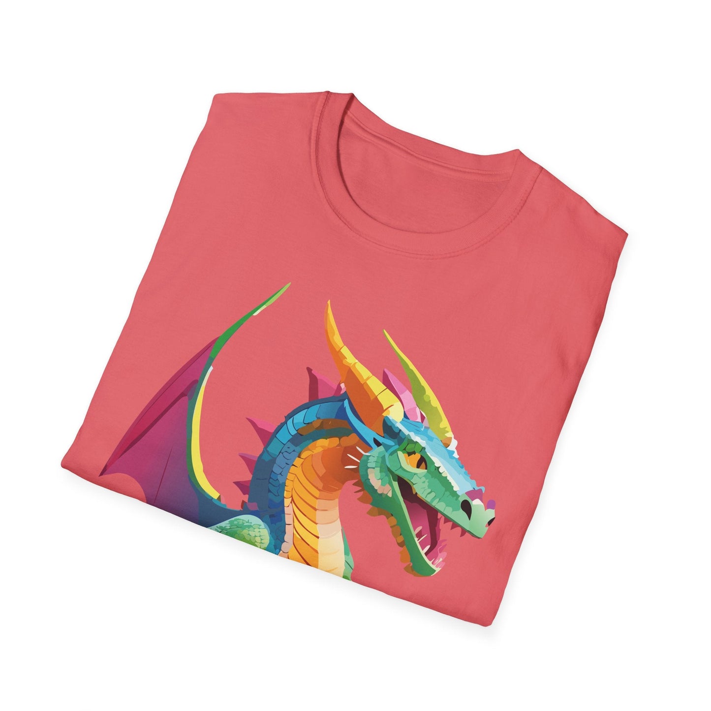 Unisex Dragon Graphic Tee Softstyle Short Sleeve T Shirt Made From Ring Spun Cotton