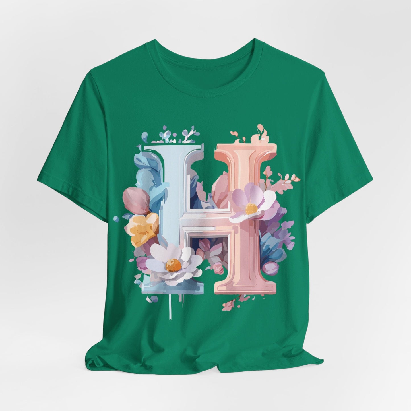 Letter H Shirt Graphic Tee Unisex Short Sleeve Premium Vintage Inspired Artwork Adelpha