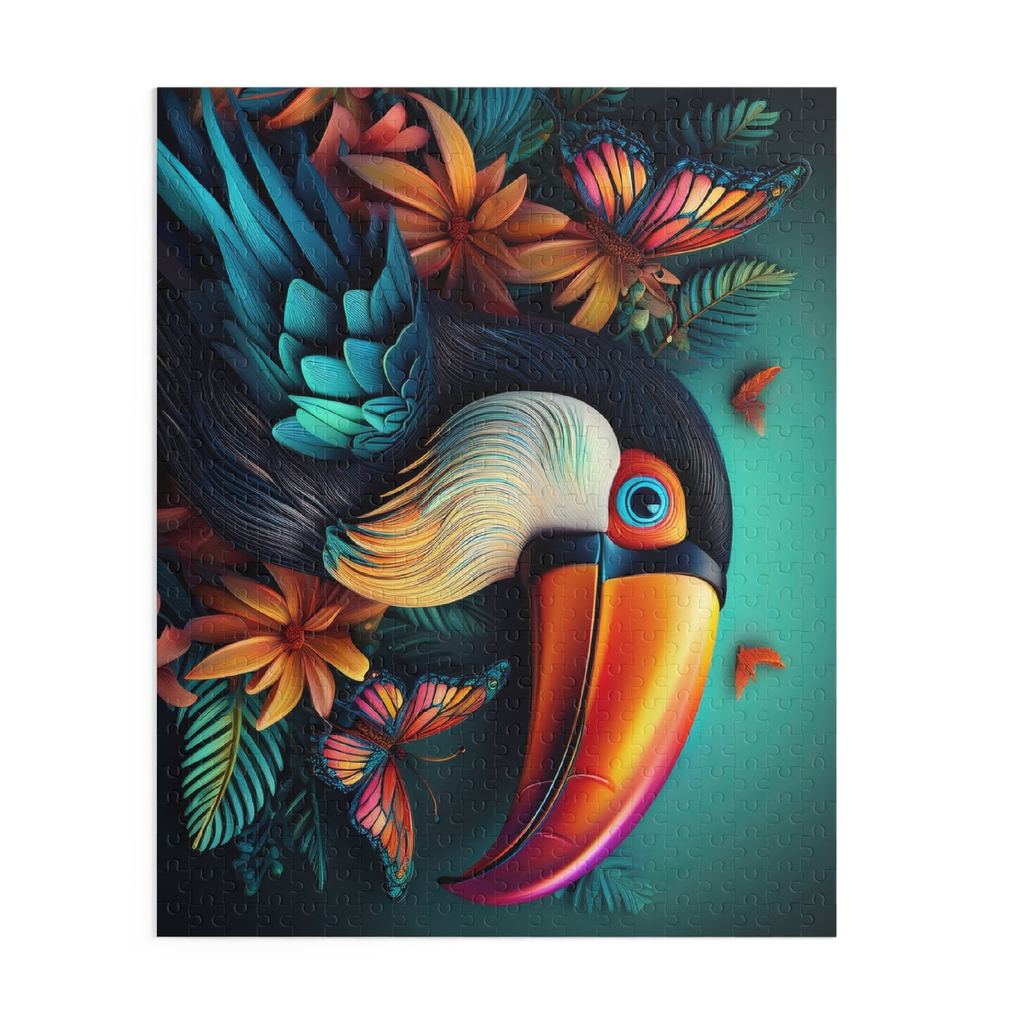 Puzzles-38 Kids Toucan Puzzle 500-Piece  Floral Toucan Puzzle 500-Piece, Birds Kids Puzzles Size: 16" x 20",  Ages 9+
