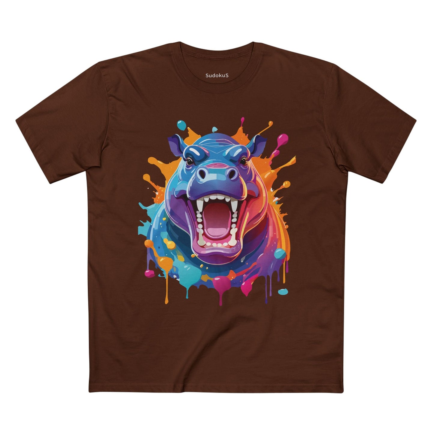 Hippo Graphic Unisex 100 Cotton Staple Tee with Animal Design Artwork 4