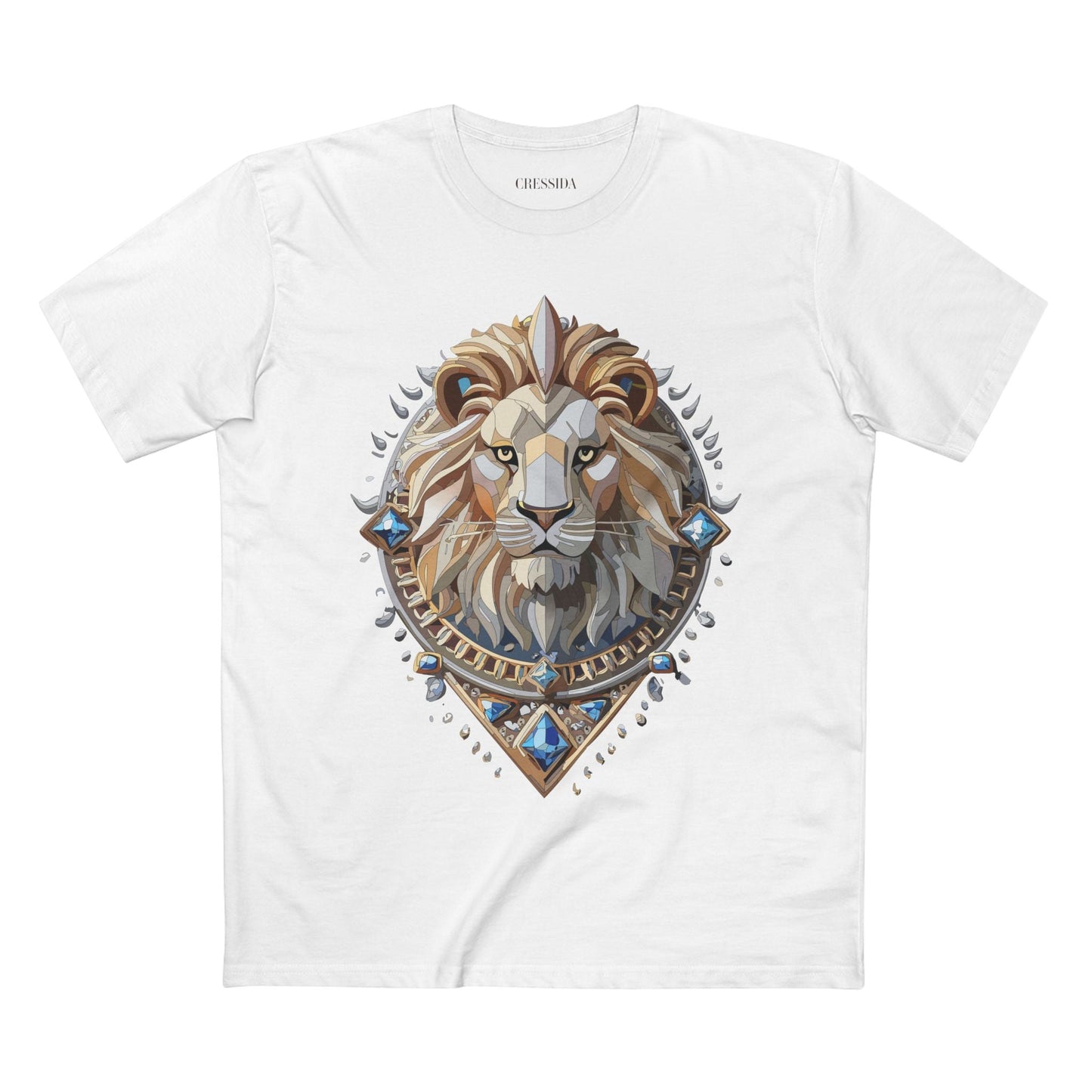 Lion Graphic Unisex 100 Cotton Tee With Unique Animal Golden Medallion Art Design 7