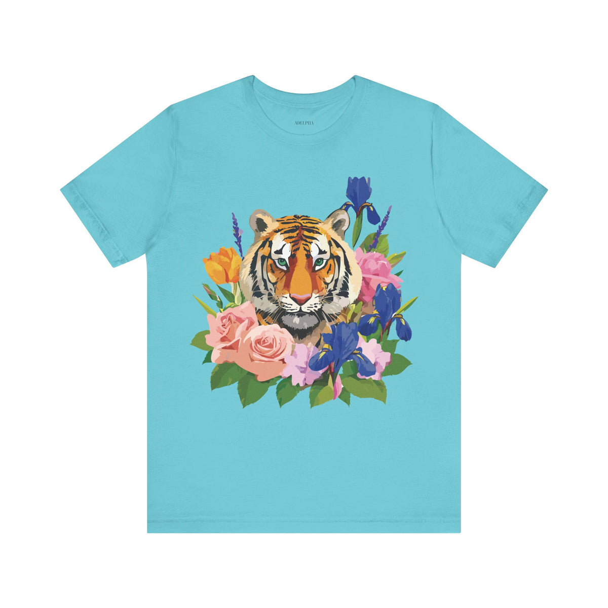 Tiger Graphic Unisex Cotton Bella+Canvas Tee with Art Animal Design d93