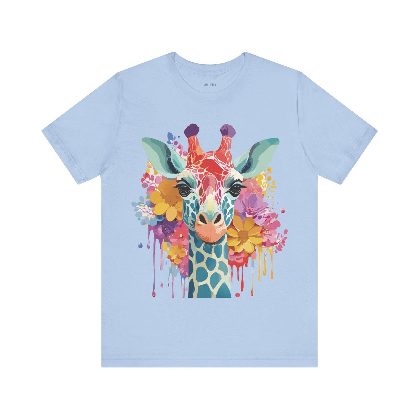 Giraffe Graphic Tee Unisex Vintage Inspired Art Design Adelpha Short Sleeve Shirt