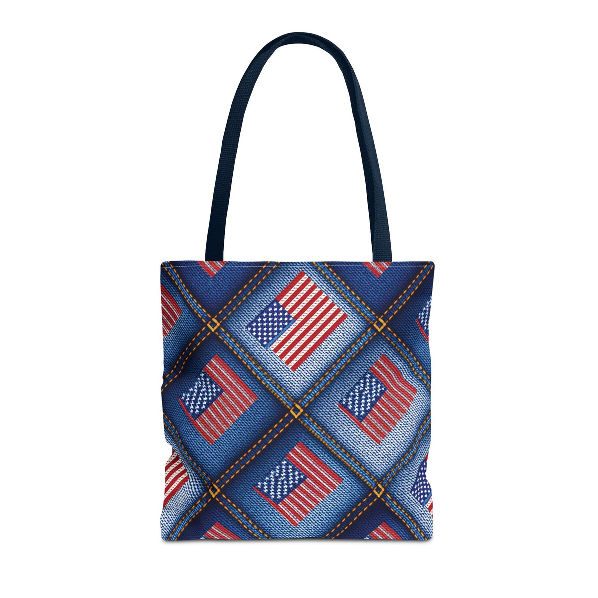 4th of July Graphic Denim Fabric Imitation Print Unisex Canvas Bag Poly Spun 3 Sizes Tote Bag 200-21