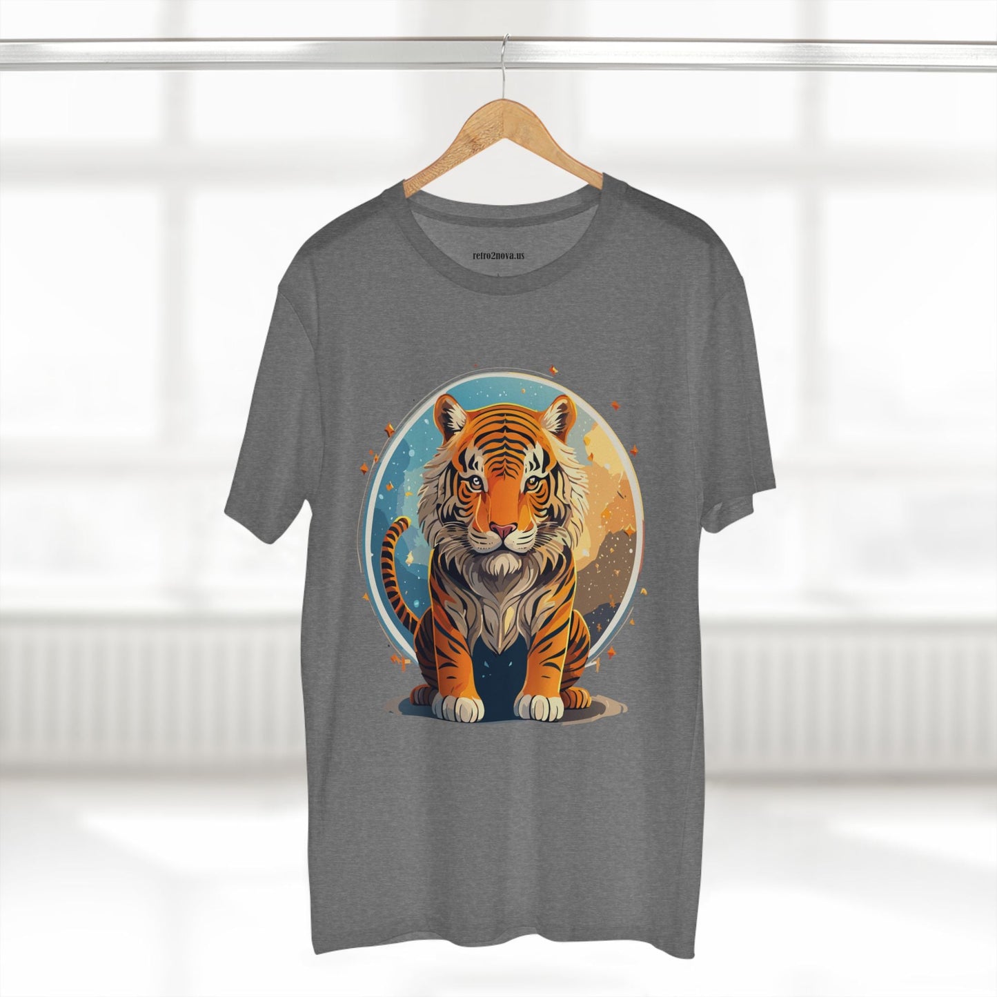Unisex Premium Cotton Staple Tee With Original Tiger Art Design From Retro2Nova Art Collection For Everyday Comfort