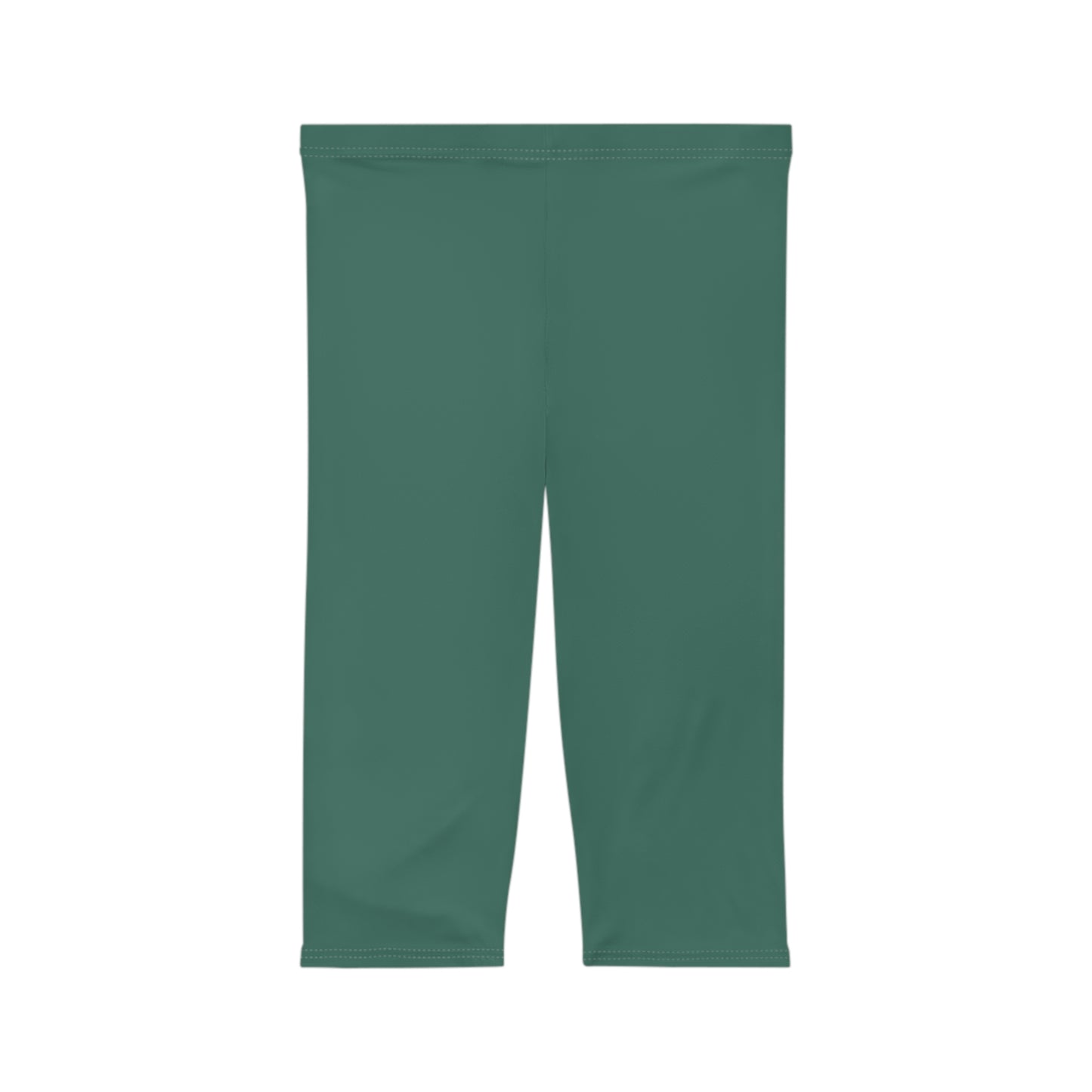 Deep Teal Color Women's Brushed Suede Poly Span Casual Capri Leggings XS-2XL