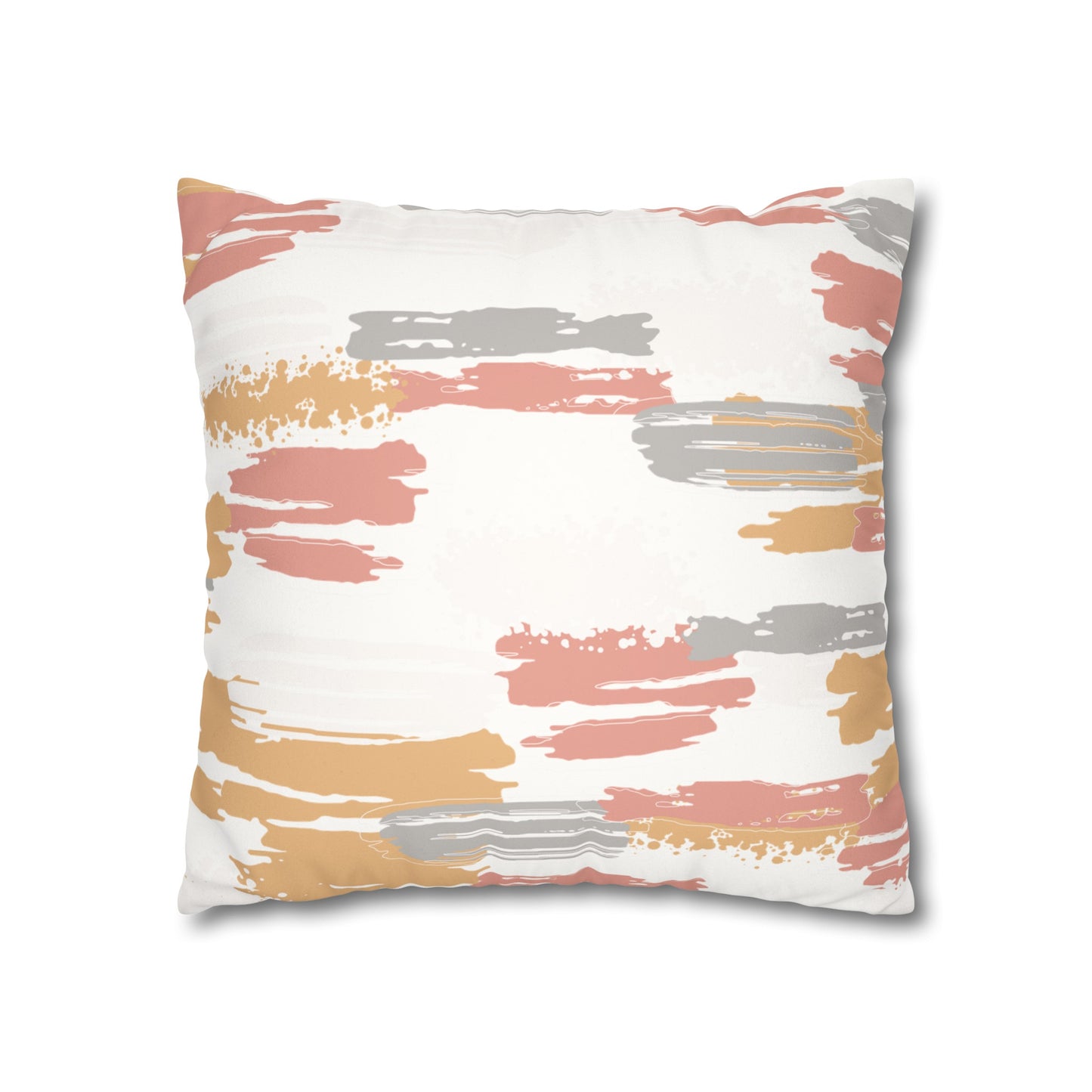 Faux Suede Pillowcase with Abstract print