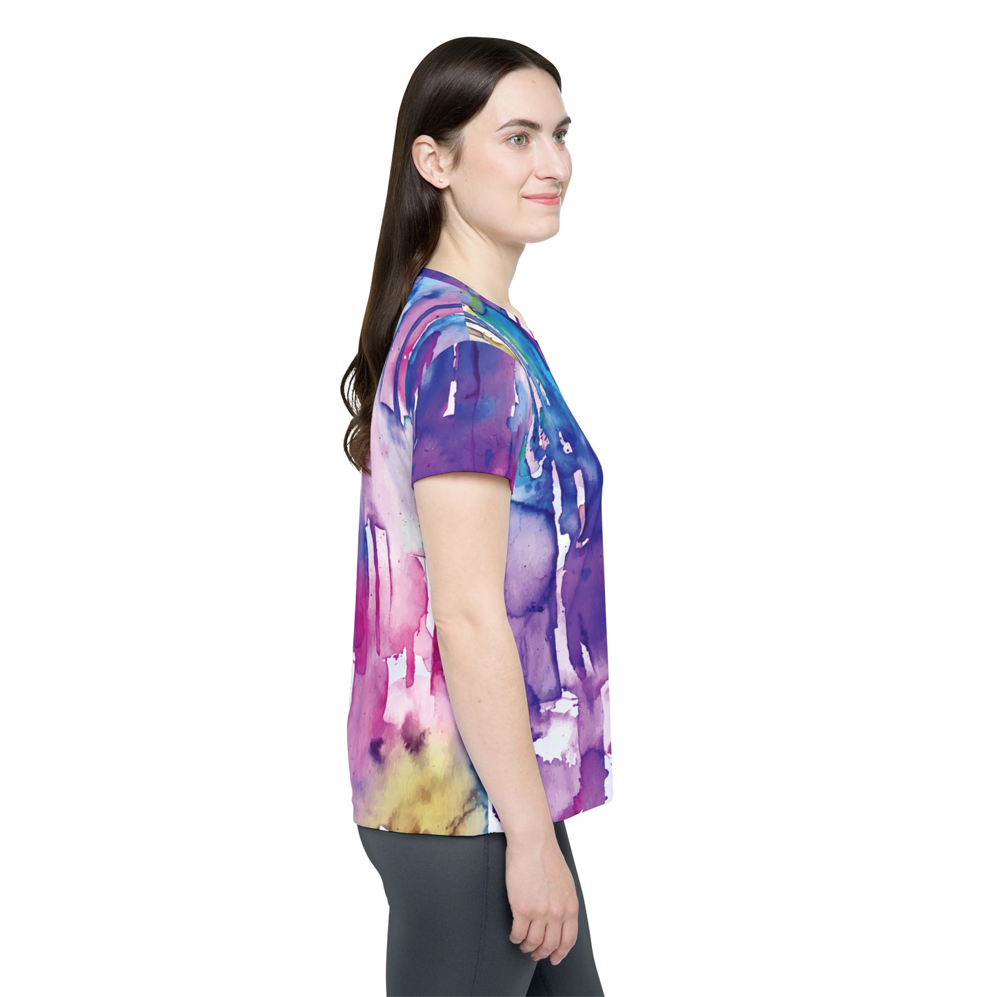 Poly Jersey Tee Shirt with abstract prints