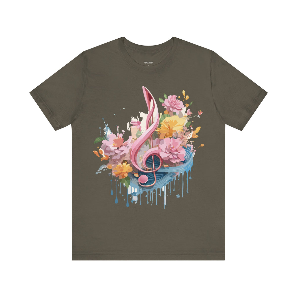 Music Graphic Unisex Cotton Bella+Canvas Tee with Art Design m133