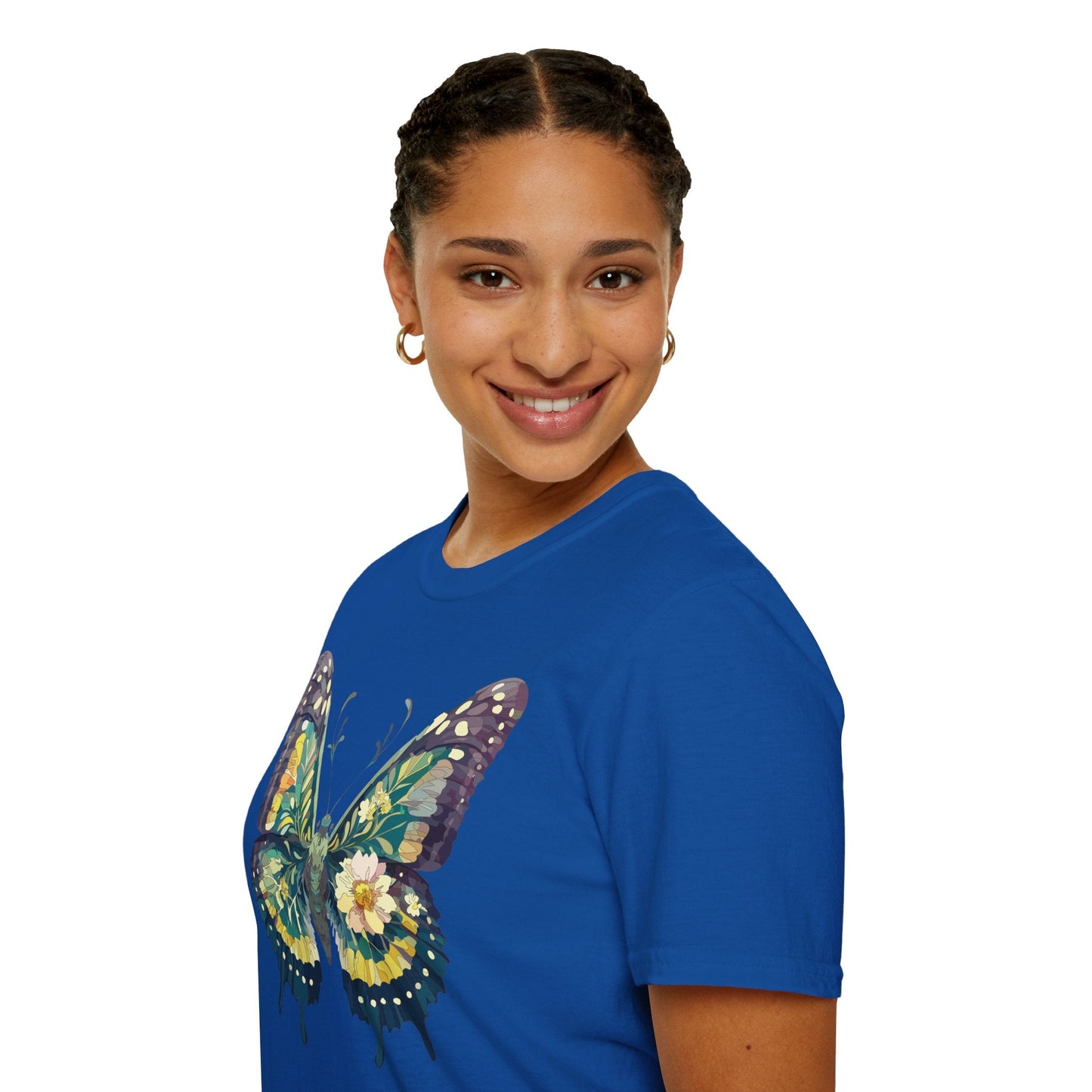 Butterfly Shirt Unisex Monarch Print T Shirt Gildan Softstyle 64000 Lightweight Tee