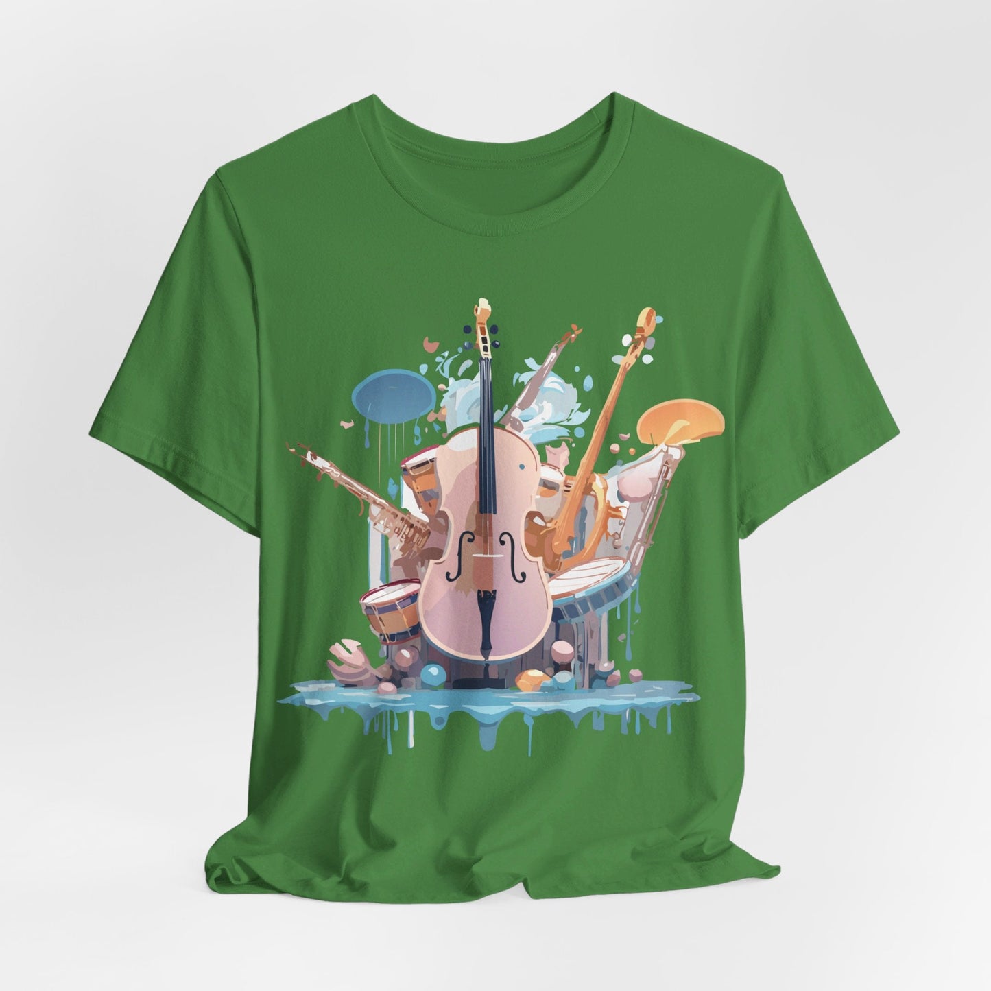 Music Graphic Unisex 100 Cotton Vintage Art with Musical Elements Tee 81