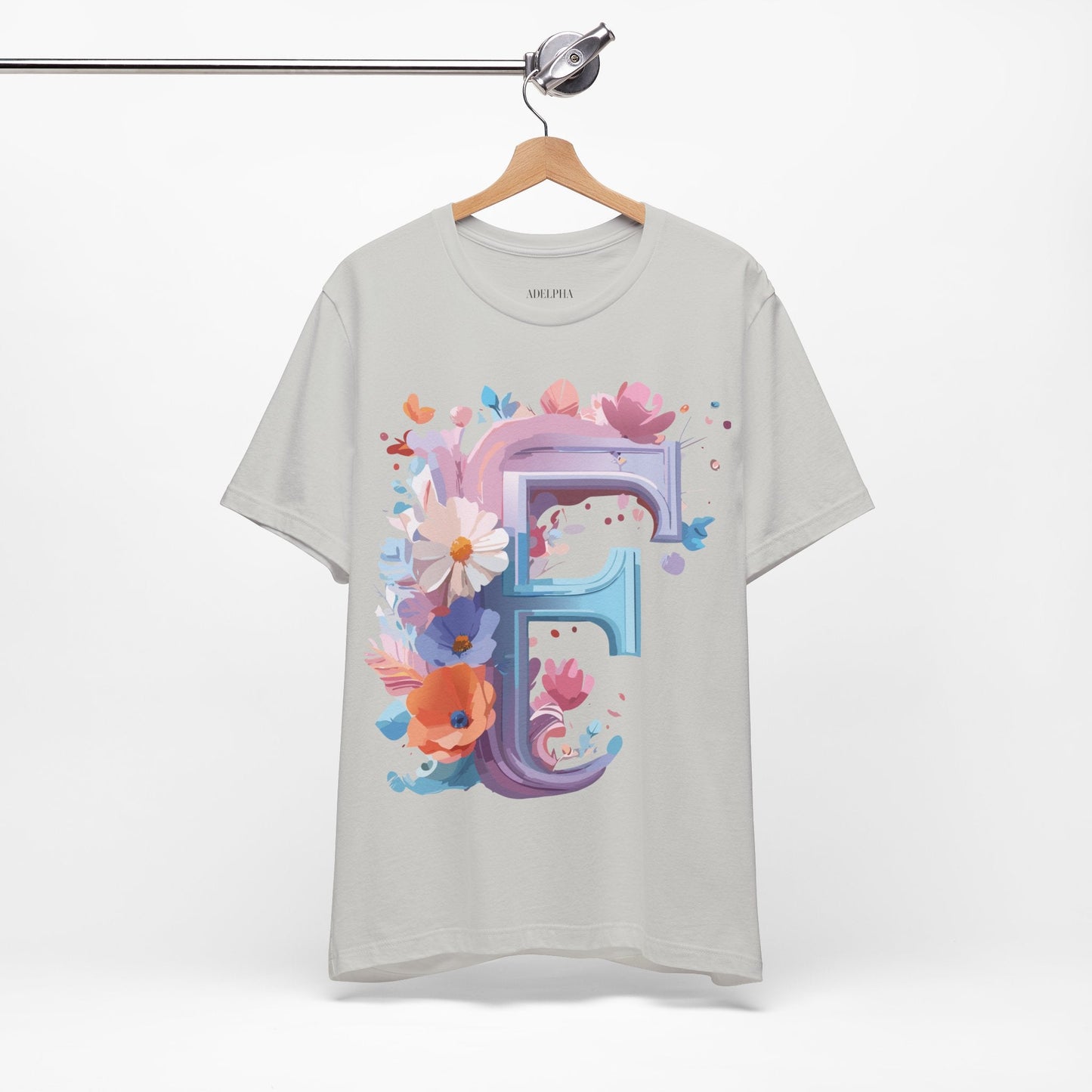 Letter F Graphic Tee Unisex Vintage Style Shirt Featuring Adelpha Artwork Premium Short Sleeve