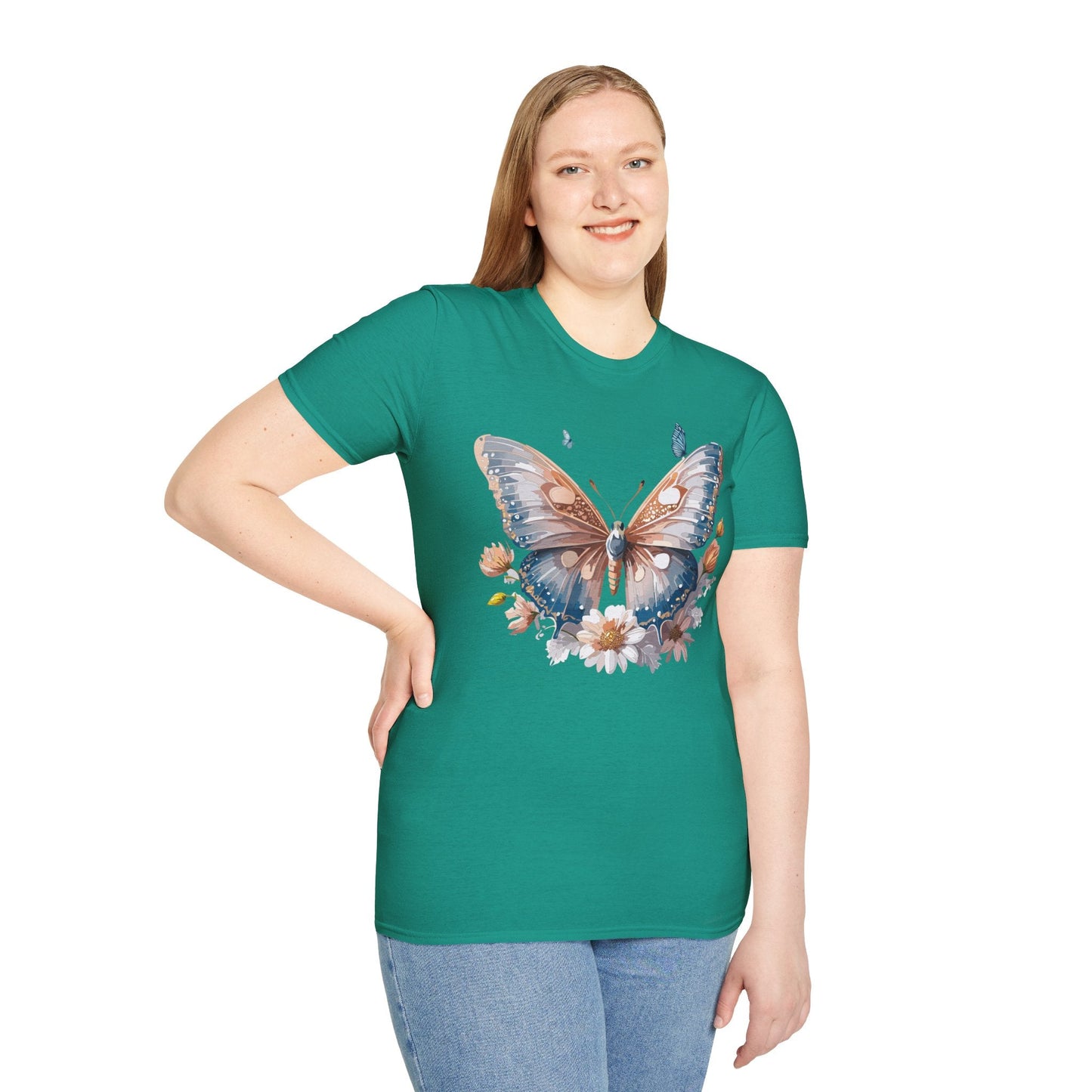 Butterfly Shirt Unisex Monarch Design Gildan 64000 Ring Spun Cotton Softstyle Tee For Comfort