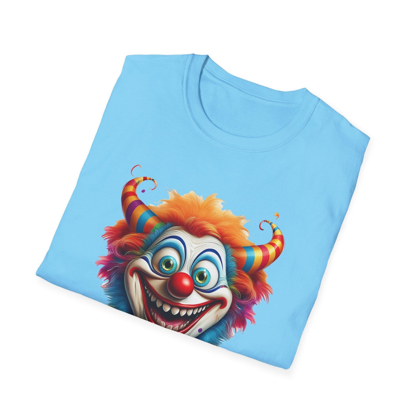 Unisex Clown Shirt Circus Tee Funny Man Shirt Scary Man Shirt Gildan Softstyle 64000