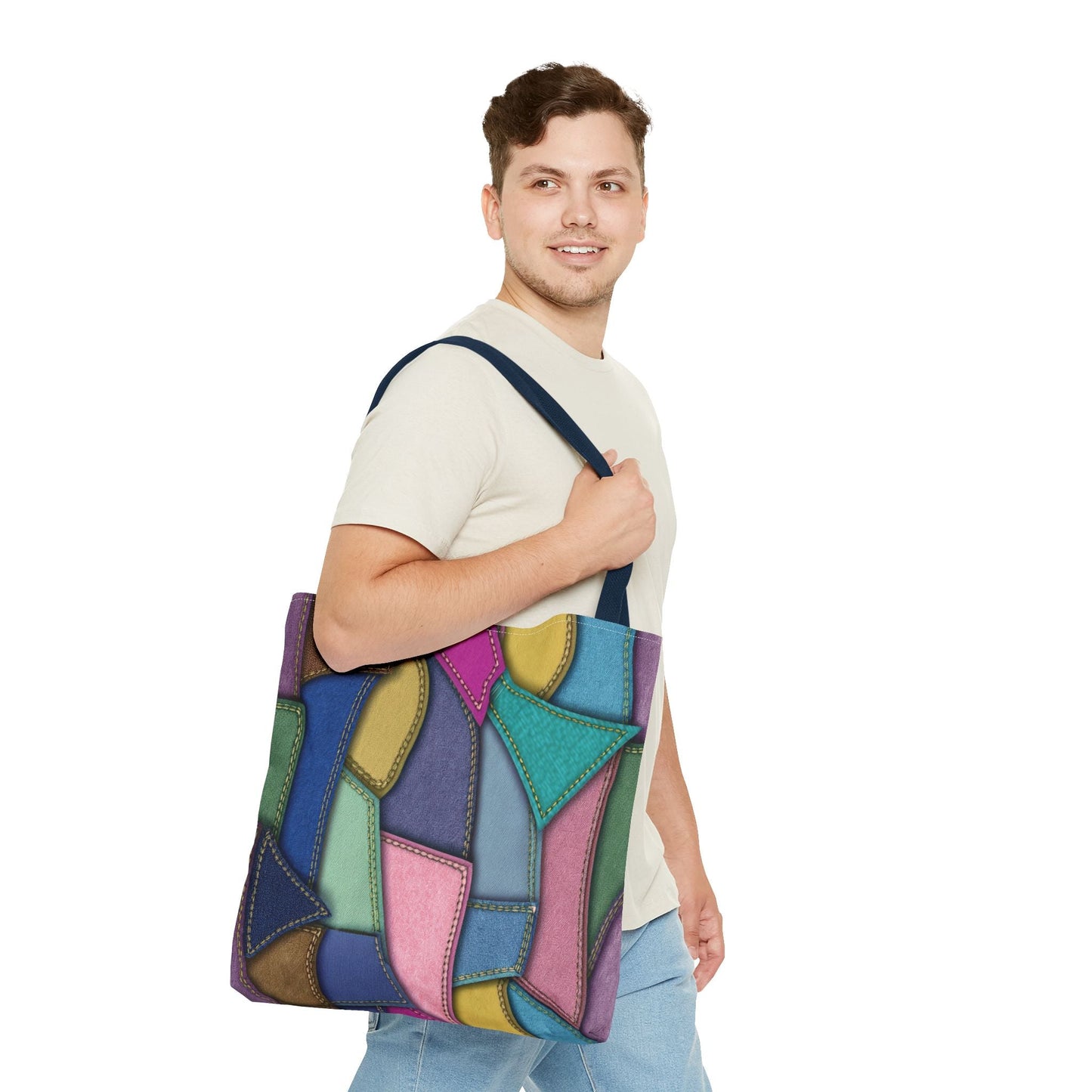 Denim Canvas Bag, Tote Bag Denim Printify