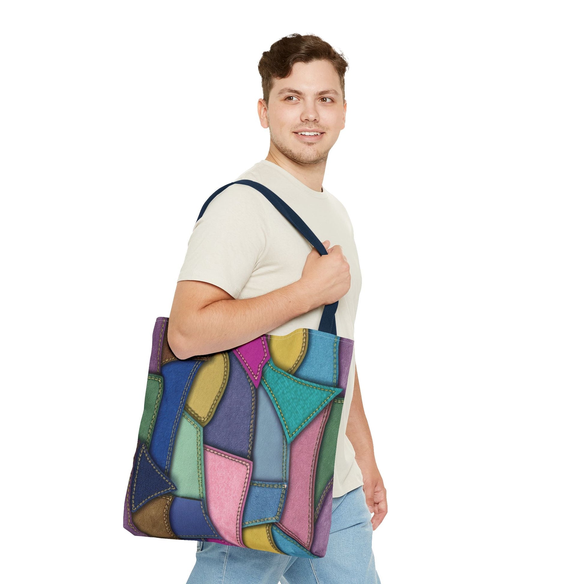 Denim Canvas Bag, Tote Bag Denim Printify